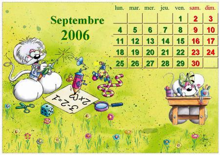 calendrier du mois de septembre